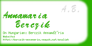 annamaria berczik business card